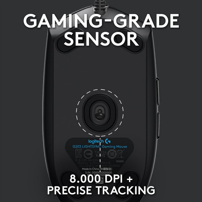 Logitech G203 LIGHTSYNC Gaming Mouse 8000 DPI Wired RGB Purple - 13