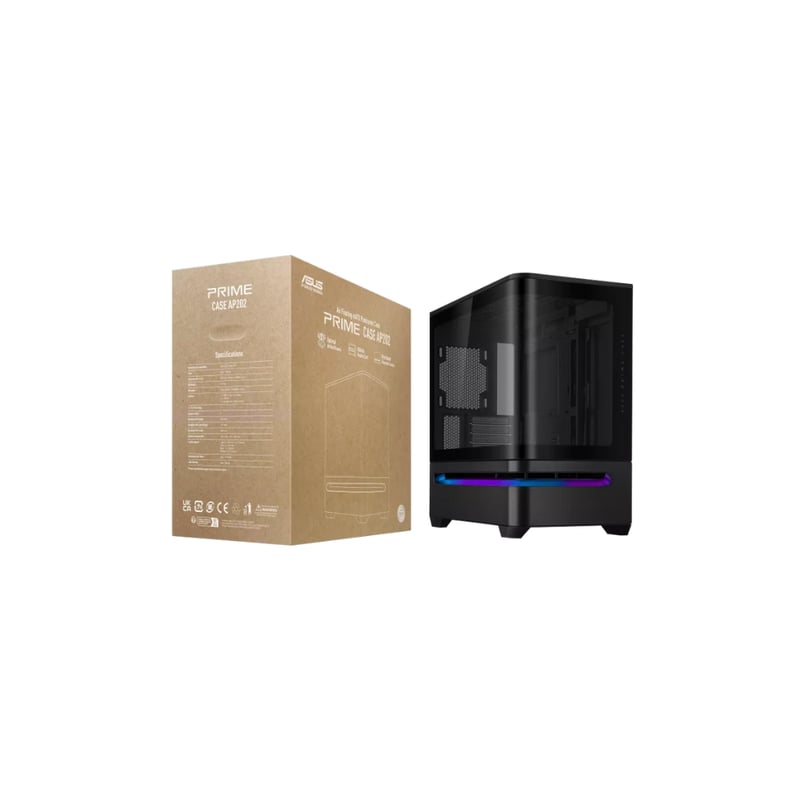 كيس ASUS Prime AP202 Micro-ATX أسود زجاج منحني - 11