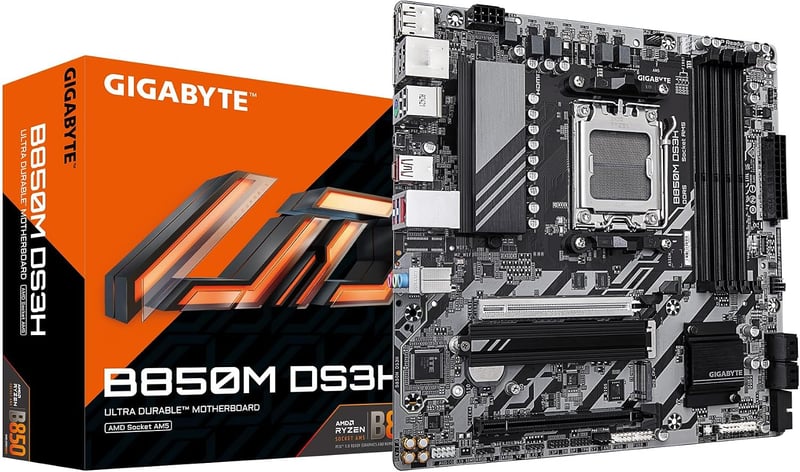 لوحة أم جيجابايت GIGABYTE B850M DS3H بمقبس AMD AM5 ودعم ذاكرة DDR5 بحجم mATX - 1