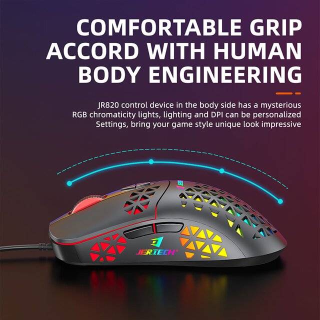 Jertech Control JR820 RGB Wired Gaming Mouse 7200 DPI - 2