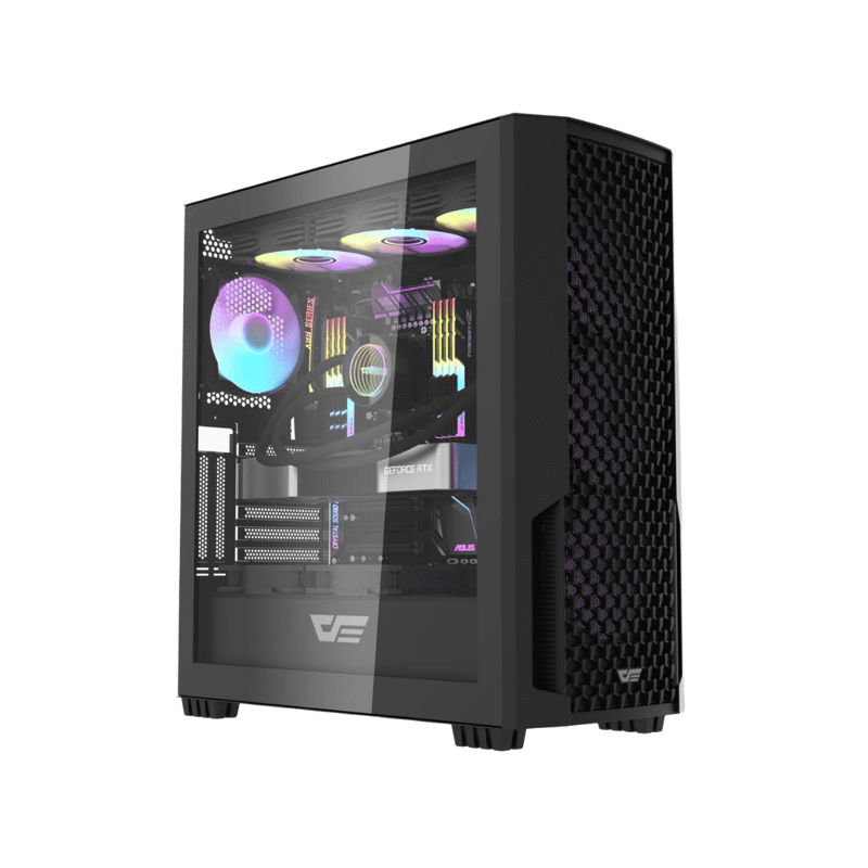 DarkFlash DF2100 Mid-Tower ATX Case Black Tempered Glass - 5