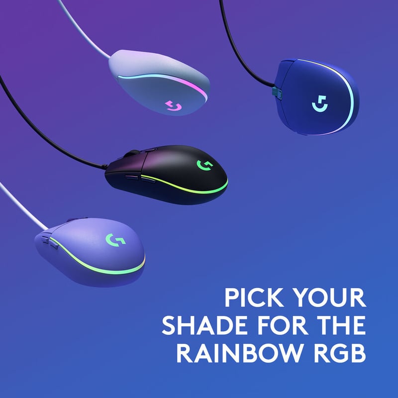 ماوس Logitech G203 LIGHTSYNC 8000 DPI RGB USB أبيض - 26