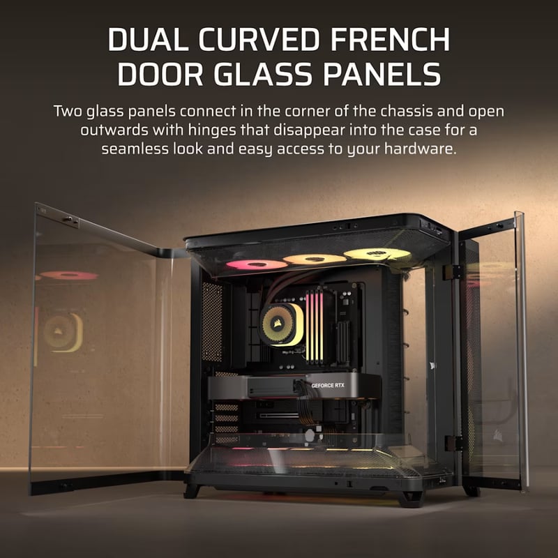 كيس Corsair 5400 RS-R Mid-Tower أسود زجاجي مقوّى ARGB - 8