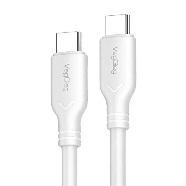 كيبل VegGieg USB-C إلى USB-C 1.2m أبيض - 1
