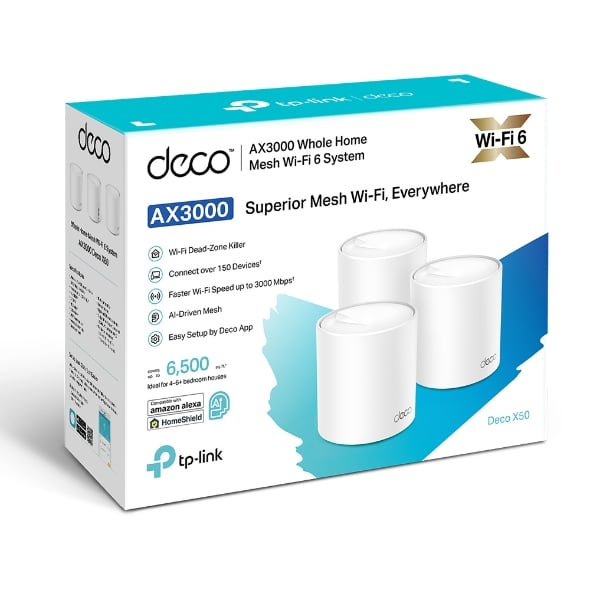راوتر TP-Link Deco X50 WiFi 6 Dual-Band Mesh 3-Pack - 1