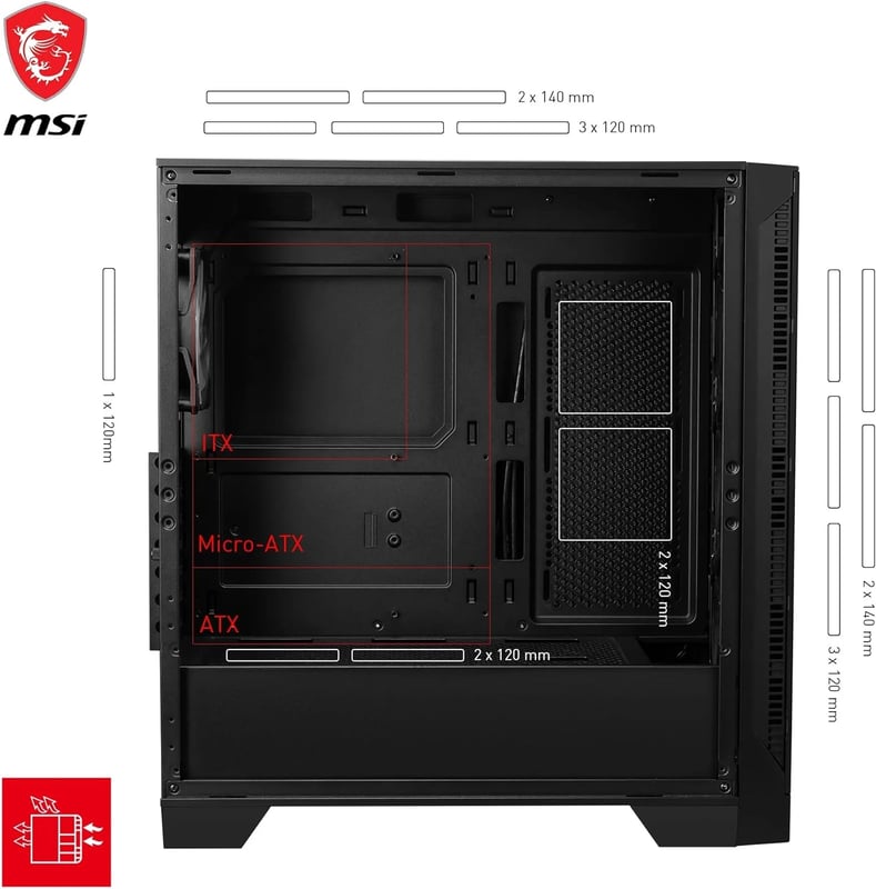 كيس MSI MAG Forge 320R Mid-Tower Airflow أسود - 7