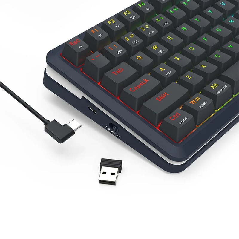 Redragon K708-RGB-PRO 75% Gasket Mechanical Keyboard Wired/2.4G/BT - 4