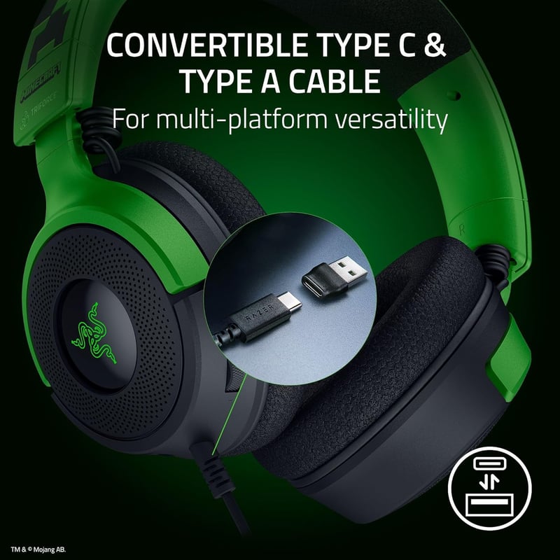 سماعات Razer Kraken V4 X 40mm 7.1 Surround USB مع ميكروفون - 16