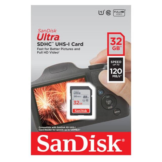 SanDisk Ultra 32GB SDHC UHS-I Memory Card 120MB/s - 5