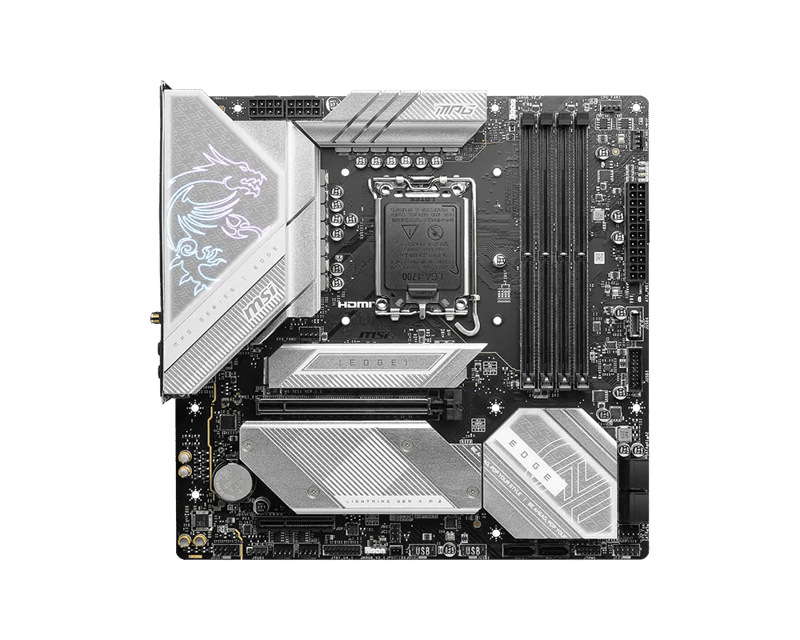 MSI MPG B760M EDGE TI WIFI LGA 1700 Micro-ATX Motherboard DDR5 PCIe 5.0 Wi-Fi 6E - 3