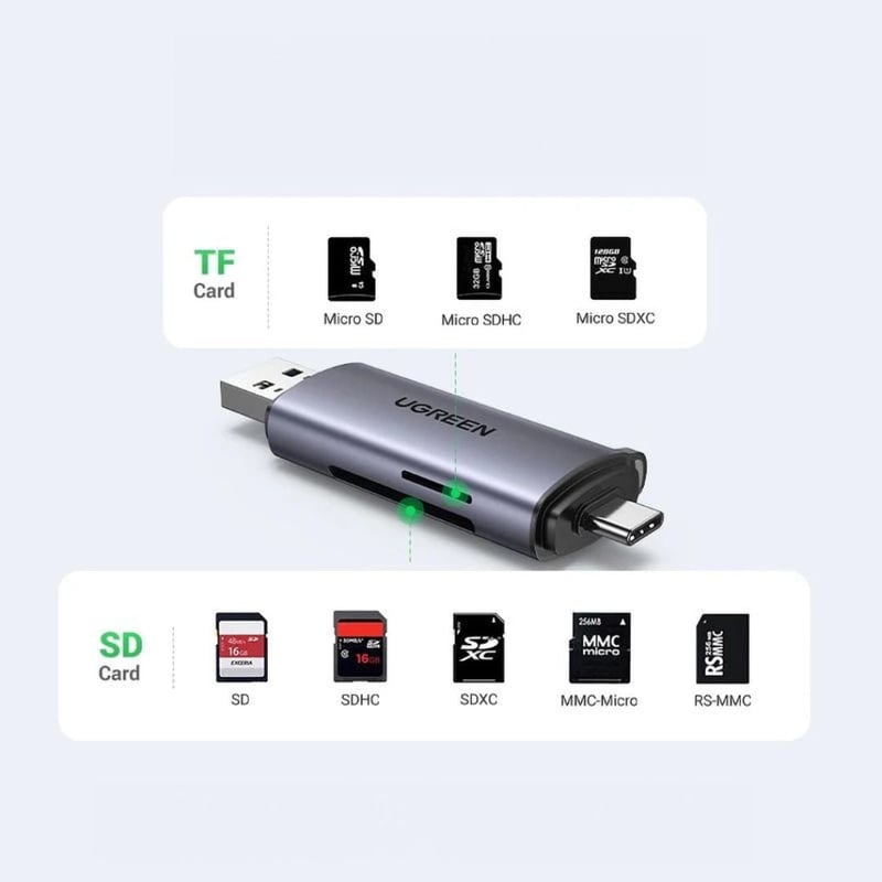 محول USB Ugreen CM185 USB 3.2 من USB-C إلى USB-A رمادي - 4