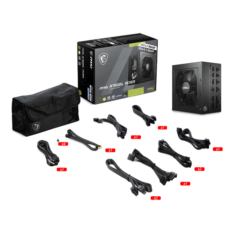 باور سبلاي MSI MAG A750GL 750W 80+ Gold Fully Modular - 5