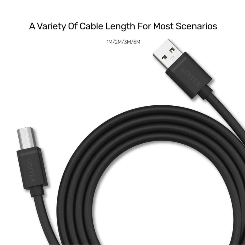 كيبل Unitek USB-A إلى USB-B USB 2.0 1m أسود - 4