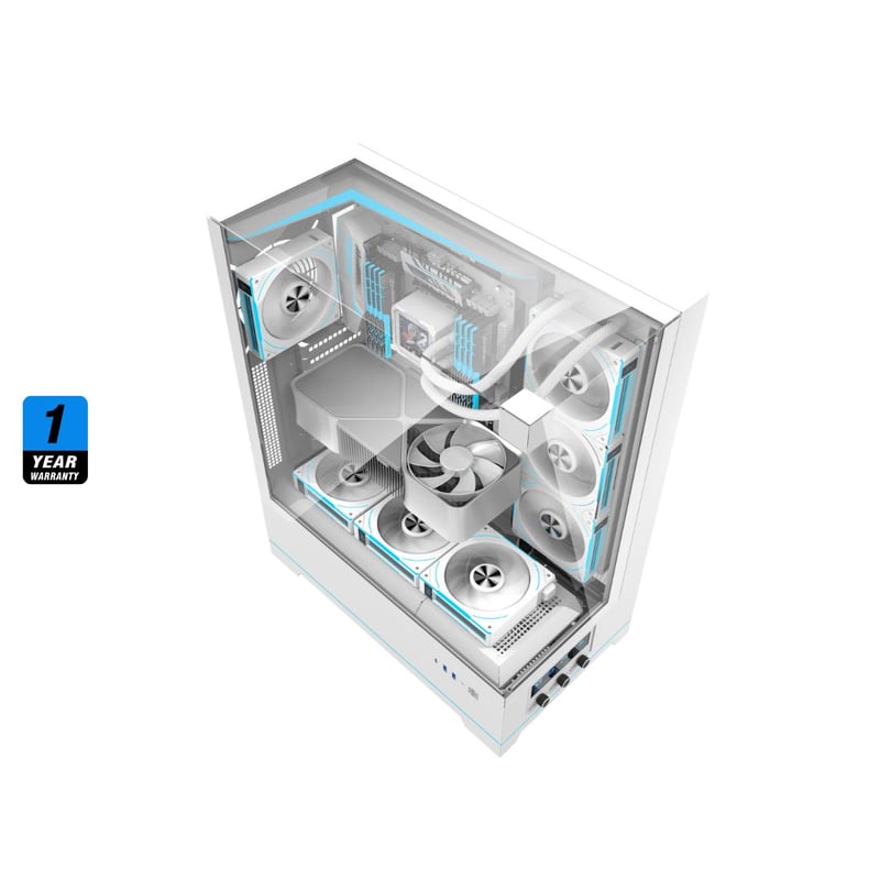DarkFlash DY450L Pro Mid-Tower ATX Case White Tempered Glass - 11