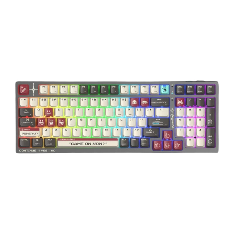 Bloody WS98 Dual-Core 2.4G Wireless , Bluetooth v5.1 , USB wired connection Mechanical Keyboard Pixels Red - 3
