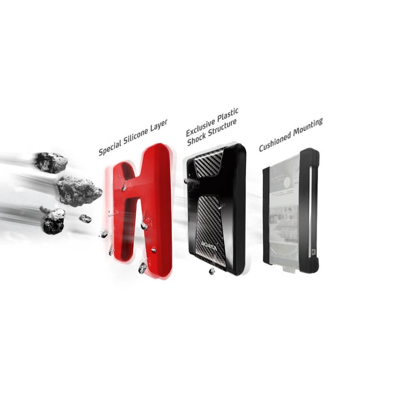 ADATA HD650 2TB USB 3.2 External HDD Black - 3