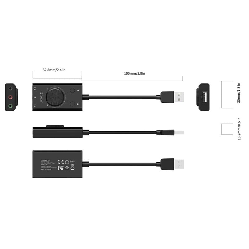 محول Orico SC2 USB-A إلى 3.5mm - 8