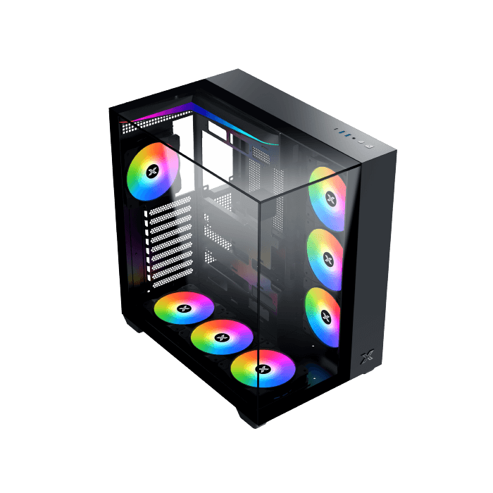 XIGMATEK Aqua V Arctic Mid-Tower ATX Case Black Tempered Glass - 6