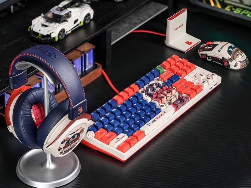Bloody x Savage Impact AT87 Alpha Optical Switch Performance Keyboard - Adjustable Actuation Point, Gaming PBT Keycaps, Stealth Quiet Typing, TKL - Proxy Boom - 9