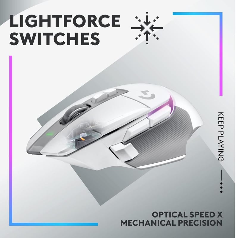 ماوس Logitech G502 X Plus 25600 DPI Lightspeed Wireless RGB أبيض - 5