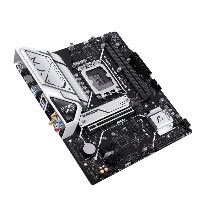 مذربورد أسوس B760M-AYW WIFI لمعالجات LGA 1700 مقاس Micro-ATX مع DDR5 و Wi-Fi 6 - 5