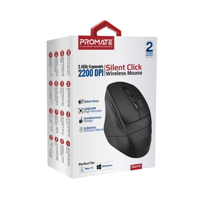 Promate Samit Silent Click Wireless Mouse 2200 DPI - 7