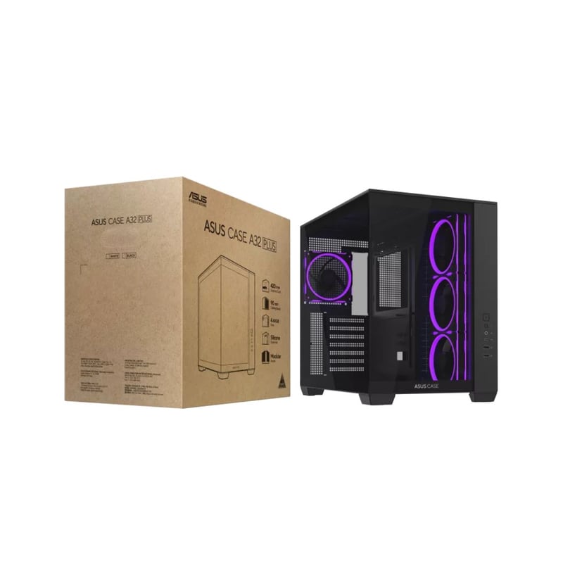 كيس ASUS A32 Plus ATX أسود مع 4 مراوح ARGB - 6