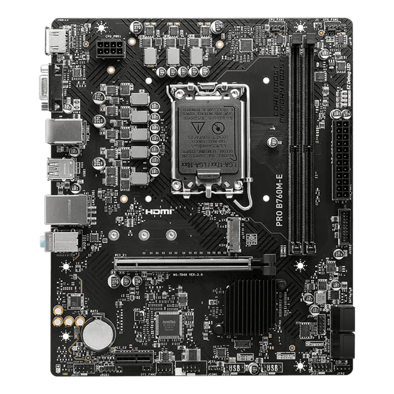 MSI PRO B760M-E DDR5 LGA1700 Micro-ATX Motherboard - 4
