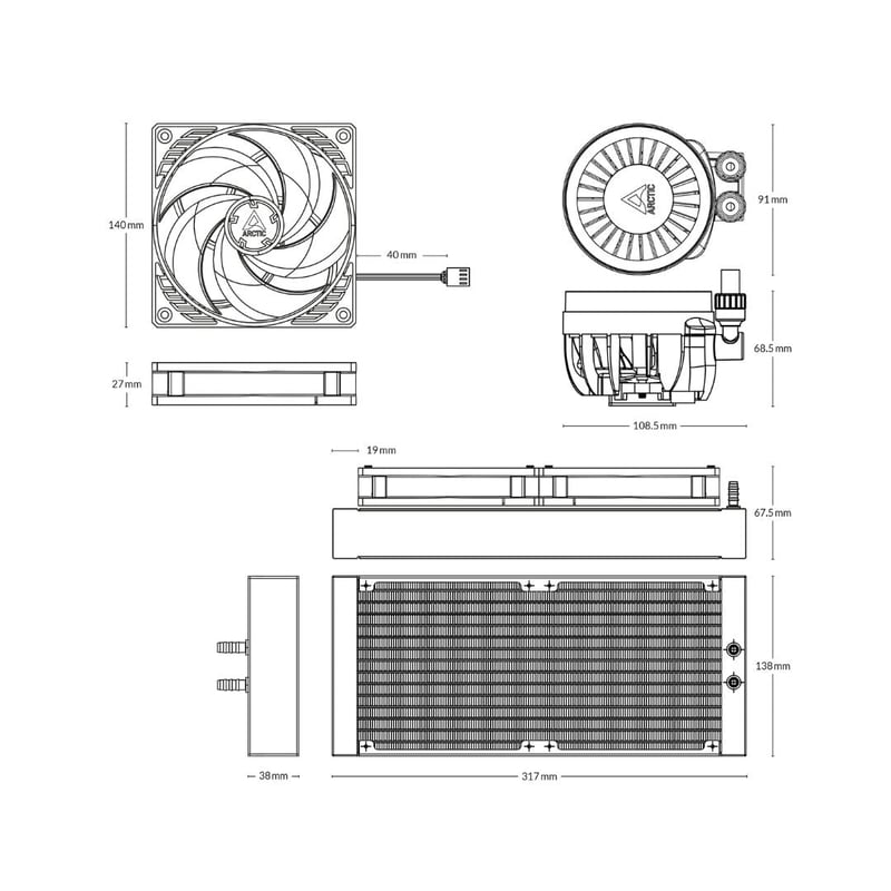 مبرد Arctic Liquid Freezer III 280mm AIO سائل ARGB أسود - 8