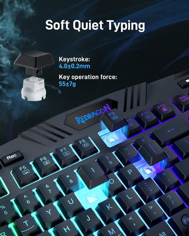 Redragon S101-BA-3 Keyboard and Mouse Combo Wired Black - 6