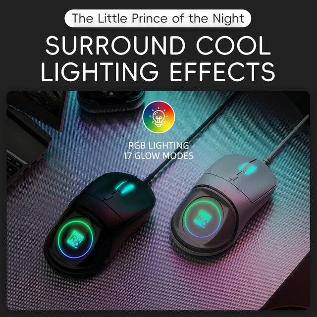 R8 G205 Wired Gaming Mouse 2400 DPI RGB Black - 2
