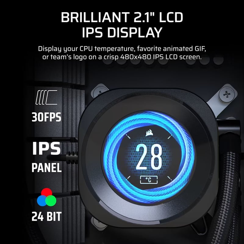 مبرد Corsair Nautilus AIO سائل 360mm LCD أسود - 3
