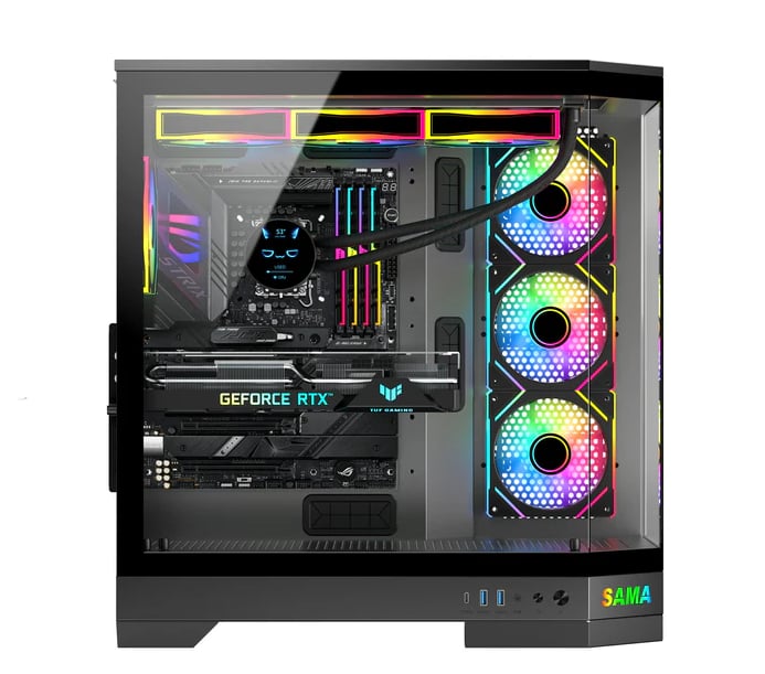 SAMA Neview 3021 Full-Tower ATX Case Black Tempered Glass - 7