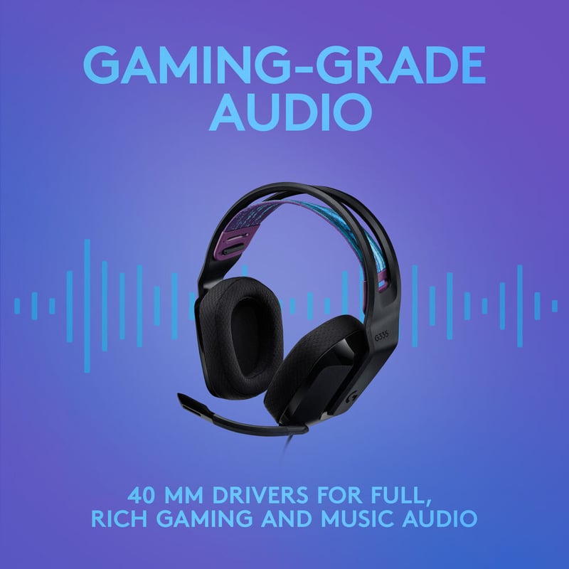 سماعات Logitech G335 سلكي مع ميكروفون أسود - 28