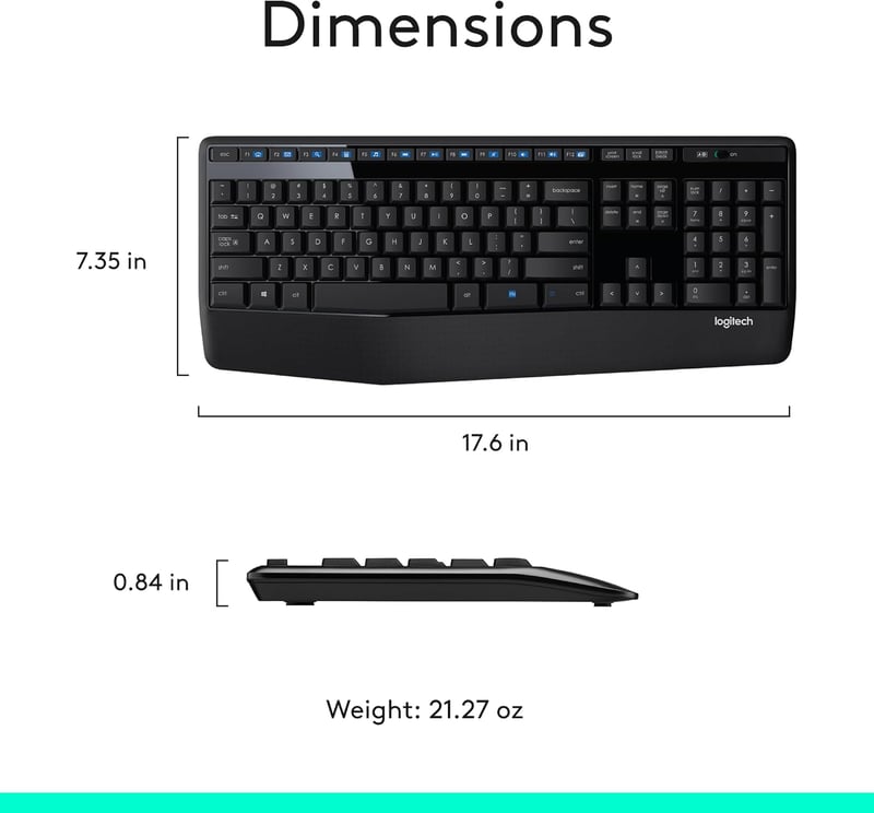 Logitech MK345 Wireless Combo Keyboard and Mouse Black - 5