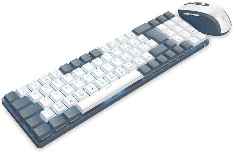 Redragon BS-8772 94key Low Profile Combo Dual-Mode Keyboard & Mouse Grey/White - 1