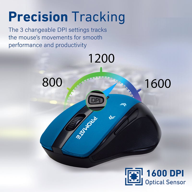 ماوس Promate Cursor EZGrip 1600 DPI لاسلكي أحمر - 19