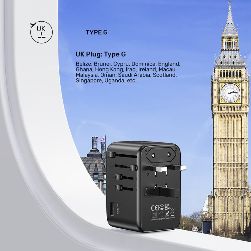 Unitek GaN 100W Universal Travel Adapter Black - 8