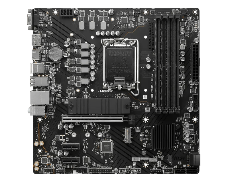 MSI PRO B760M-P DDR4 LGA 1700 Micro-ATX Motherboard - 9