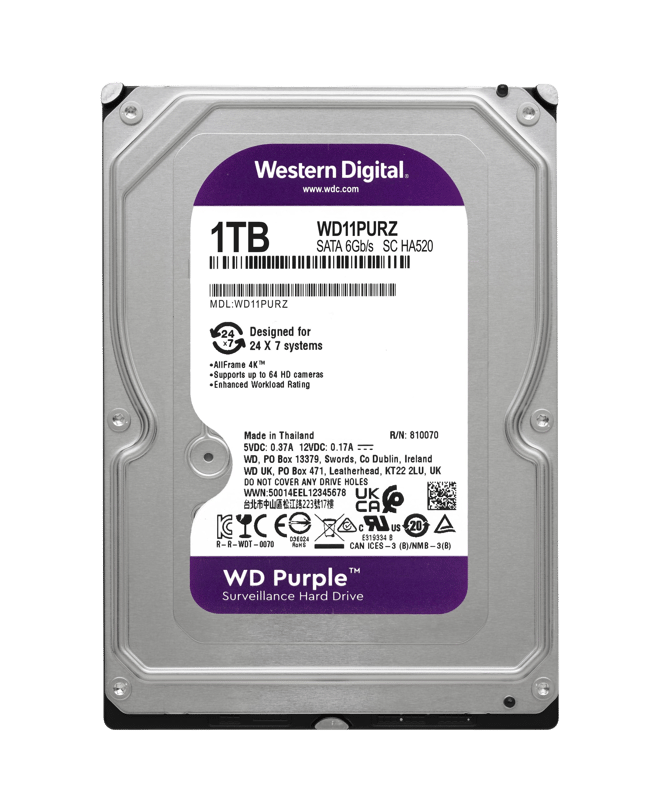 Western Digital Purple 1TB SATA 3.5in Internal HDD - 2
