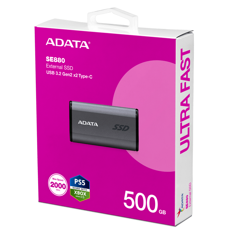 هارد خارجي ADATA SE880 500GB USB 3.2 Gen2x2 2000MB/s أزرق - 3