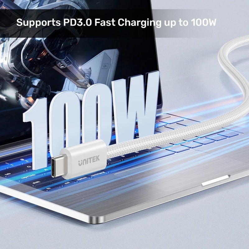 كيبل Unitek C14141A USB-C إلى USB-C 100W Magnetic 1m - 10