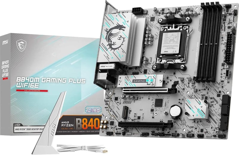 MSI B840M GAMING PLUS WIFI6E AMD AM5 DDR5 Micro-ATX Motherboard - 1