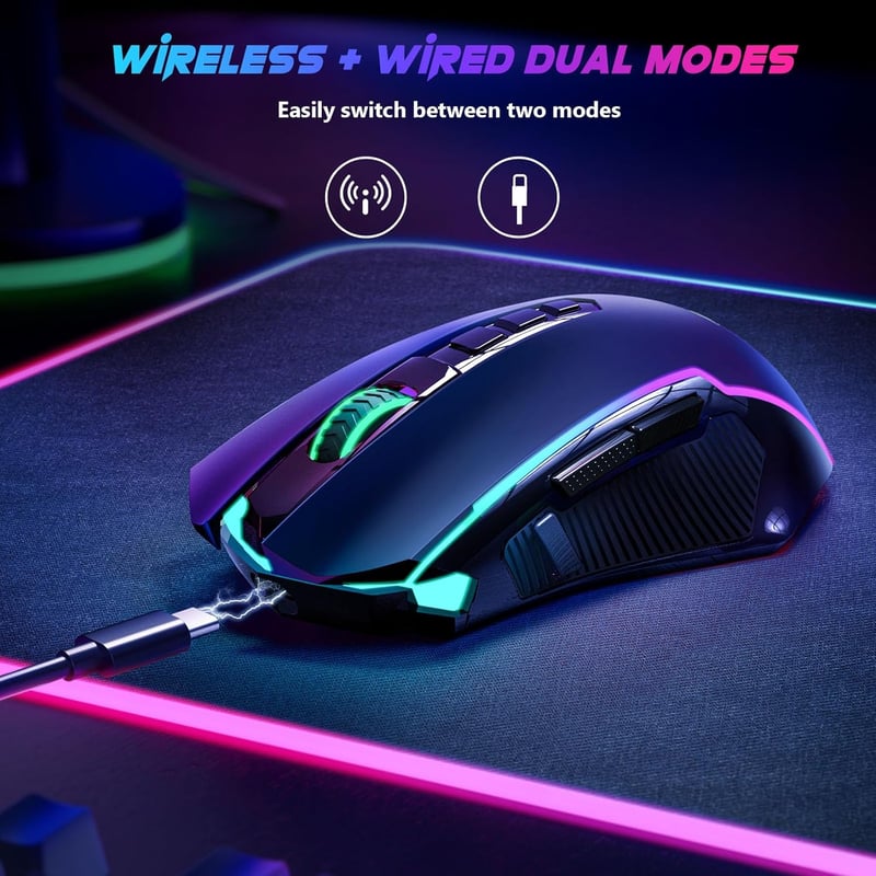 ماوس Redragon Griffin M602-KS 16000 DPI Dual-Mode RGB أسود - 12
