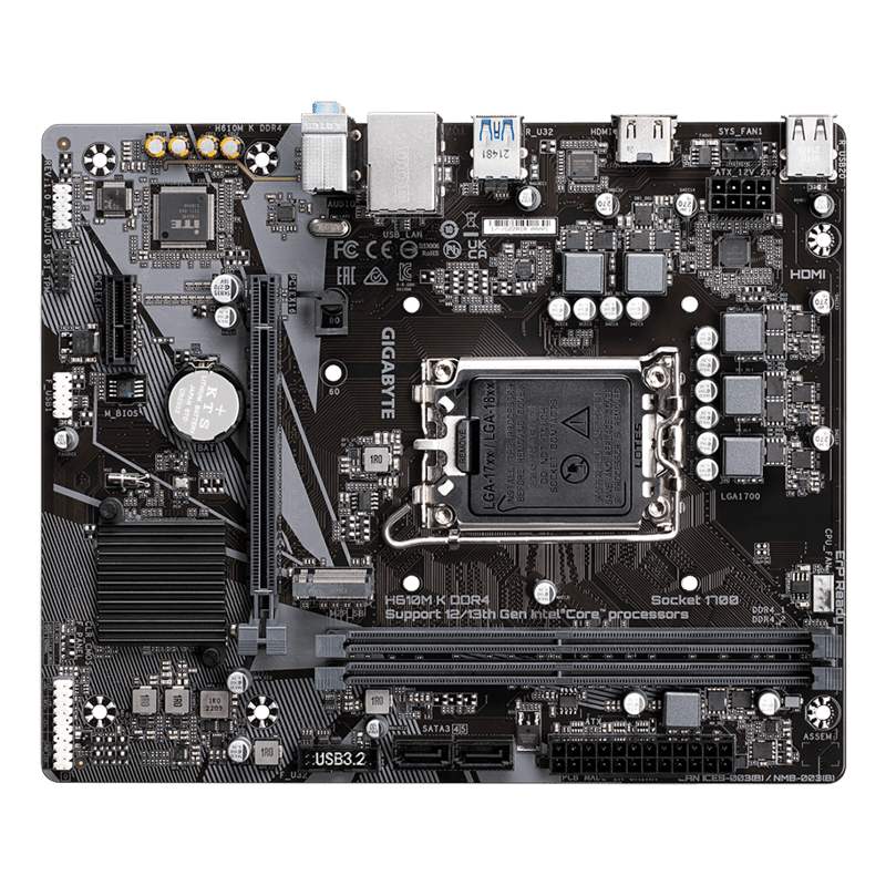 Gigabyte H610M-K H610 LGA1700 Micro-ATX DDR4 Motherboard - 7
