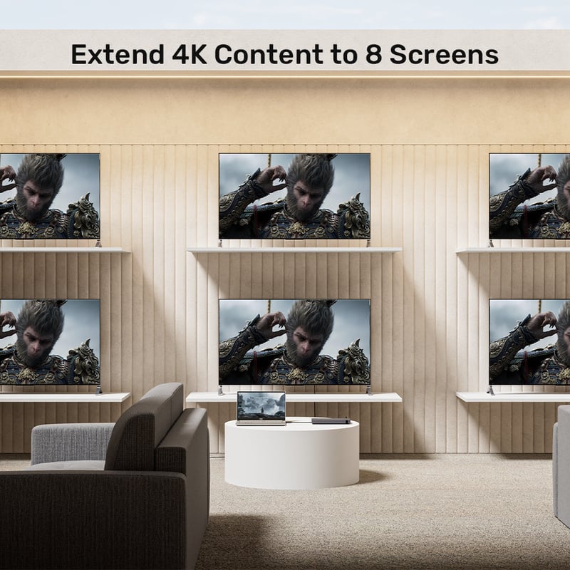محول UNITEK HDMI 2.0 1-in-8-Out 4K@60Hz مع دعم HDR - 7