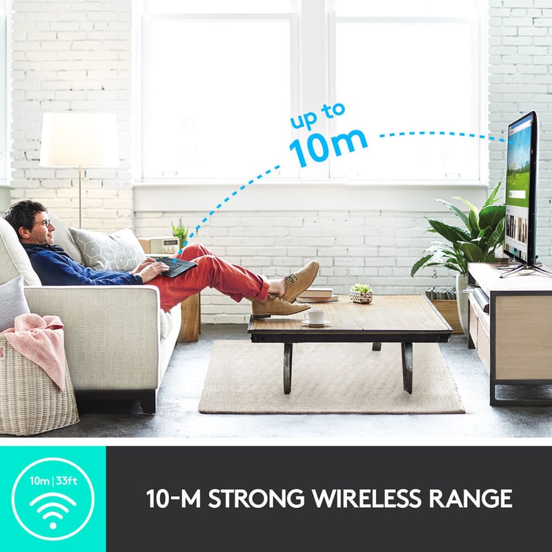 كيبورد Logitech K400 Plus Full-Size لاسلكي لوحة لمس أسود - 9