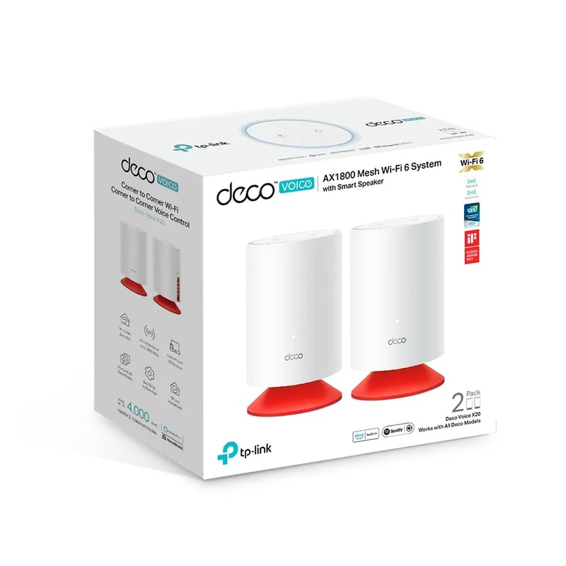 TP-Link Deco Voice X20 AX1800 Mesh WiFi 6 System - 2 Pack - 9