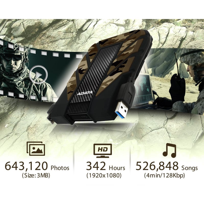 ADATA HD710M Pro 1TB USB 3.2 External Hard Drive Rugged Camo - 3