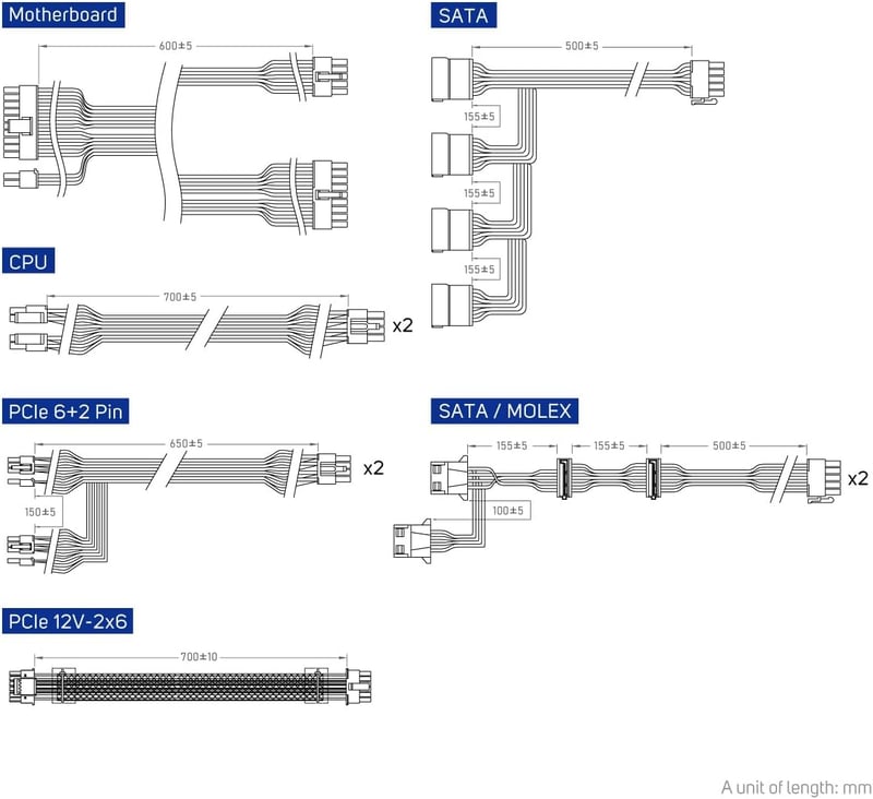 FSP VITA GM 850W 80 PLUS Gold PCIe 5.0 Power Supply - 7